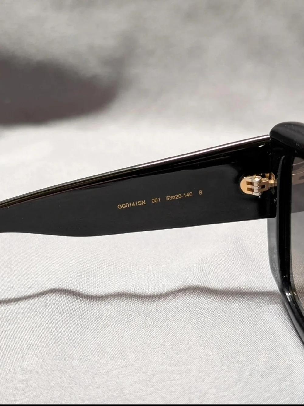 Gucci Black Square Frame Sunglasses with Gold Logo Accent